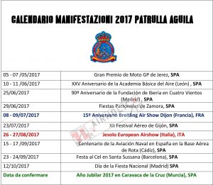 CALENDARIO MANIFESTAZIONI 2017 PATRULLA AGUILA
