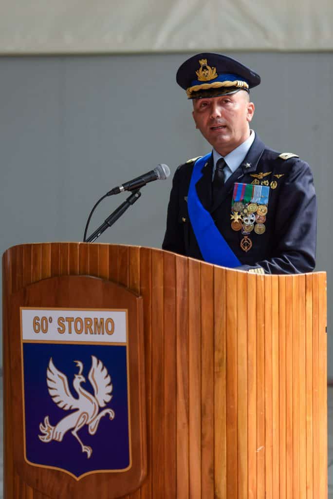 Momento del discorso del Col. Salvatore Trincone, comandante uscente