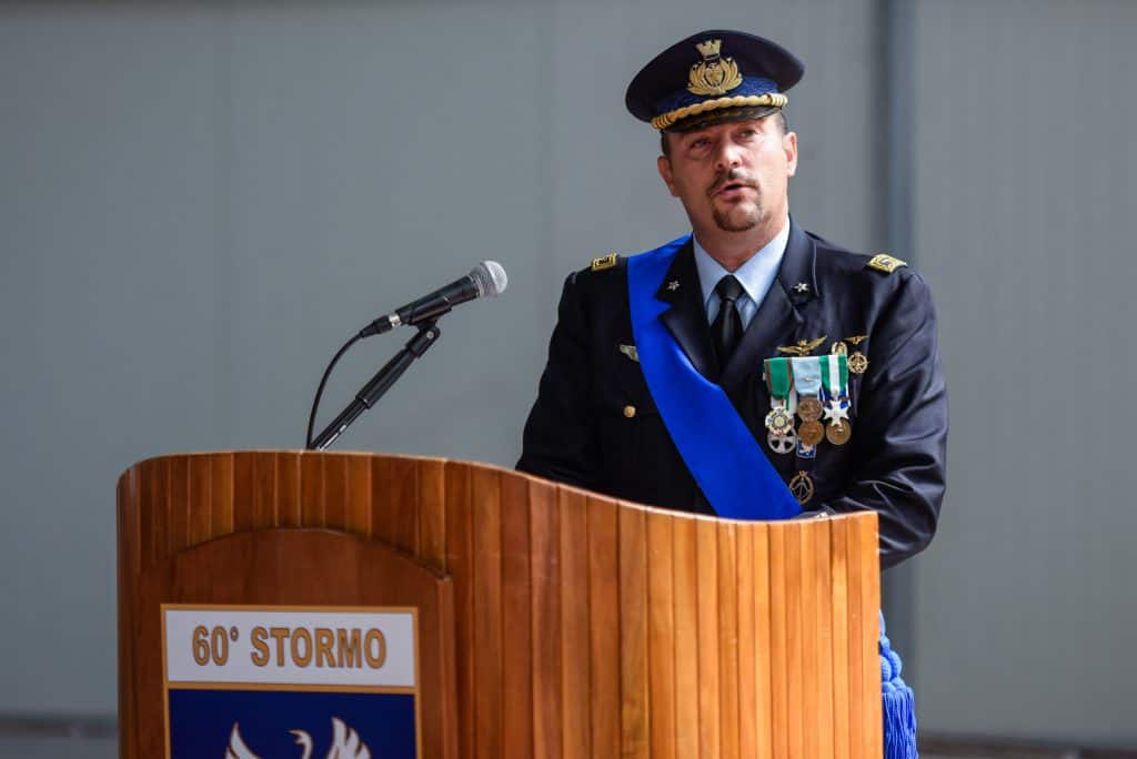Momento del discorso del Col. Paolo Frare, comandante subentrante