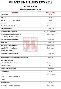 Programma Linate Airshow 2019