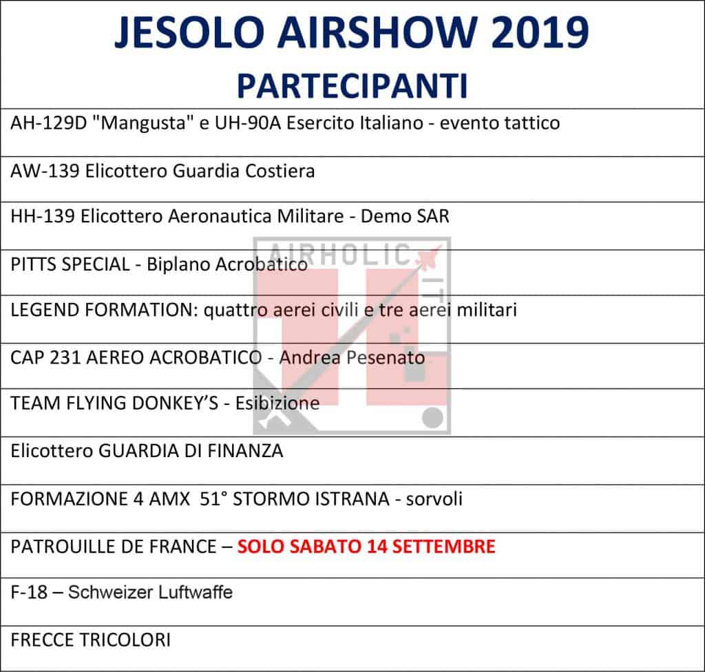 partecipanti Jesolo Airshow 2019