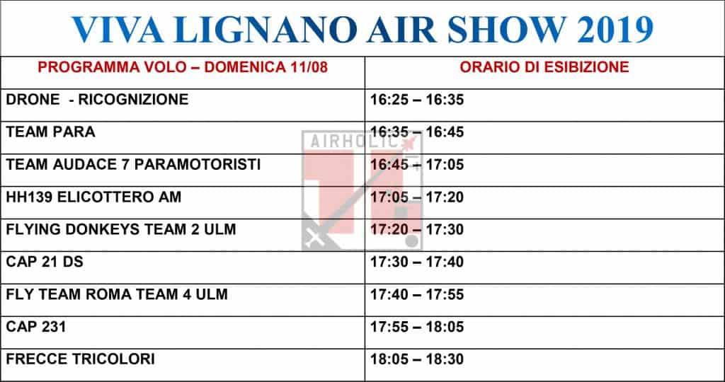 programma di volo Lignano Airshow 2019